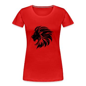 Mighty Lion Head Mane Cool Style de tatouage - T-shirt bio Premium Femme - rouge - Devant - Mia (176cm)