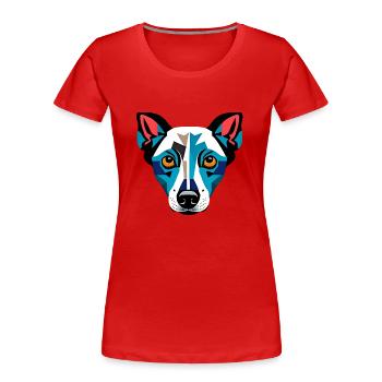 Moderne Hundezeichnung - Frauen Premium Bio T-Shirt - Rot - Vorne - Mia (176cm)