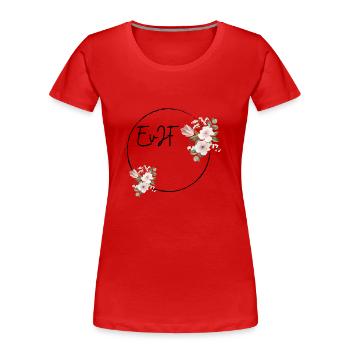 Evjf personnalisé - T-shirt bio Premium Femme - rouge - Devant - Mia (176cm)