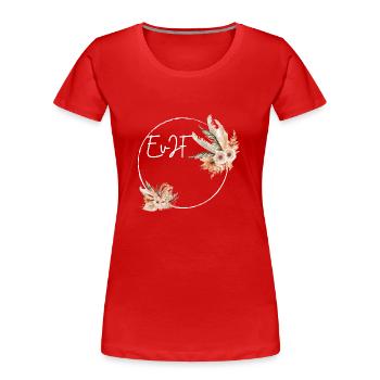 Evjf personnalisé - T-shirt bio Premium Femme - rouge - Devant - Mia (176cm)