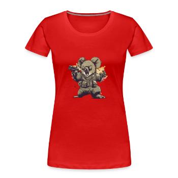 Operation Eukalyptus - Frauen Premium Bio T-Shirt - Rot - Vorne - Mia (176cm)