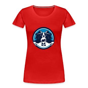 Rundes Hundeporträt - Frauen Premium Bio T-Shirt - Rot - Vorne - Mia (176cm)