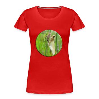 Métamorphose est le mot magique pour les insectes - T-shirt bio Premium Femme - rouge - Devant - Mia (176cm)