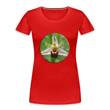The bee orchid is a native orchid - Women's Premium Organic T-Shirt - red - Front - Mia (176cm)