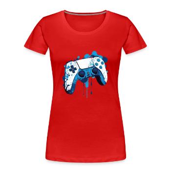 Gamer/in - Frauen Premium Bio T-Shirt - Rot - Vorne - Mia (176cm)