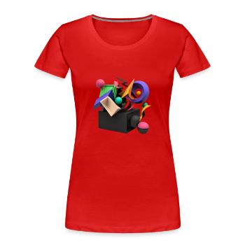 3D - Frauen Premium Bio T-Shirt - Rot - Vorne - Mia (176cm)