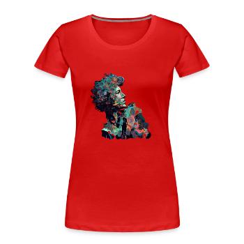 TRIPPY - Frauen Premium Bio T-Shirt - Rot - Vorne - Mia (176cm)