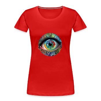TRIPPY AUGE - Frauen Premium Bio T-Shirt - Rot - Vorne - Mia (176cm)