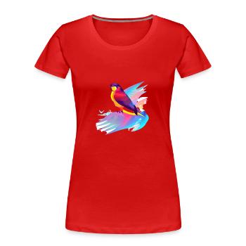 Budgerigar Bird Cockatiel Bird Propriétaire - T-shirt bio Premium Femme - rouge - Devant - Mia (176cm)
