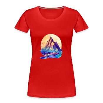 Randonnée en montagne Randonnées en montagne Randonnées Randonnées en montagne Randonnées - T-shirt bio Premium Femme - rouge - Devant - Mia (176cm)