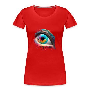 TRIPPY AUGE - Frauen Premium Bio T-Shirt - Rot - Vorne - Mia (176cm)