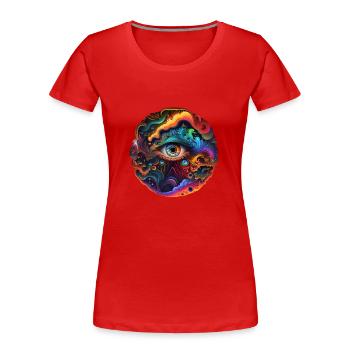 TRIPPY AUGE - Frauen Premium Bio T-Shirt - Rot - Vorne - Mia (176cm)