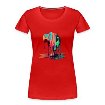 DRIPPY - Frauen Premium Bio T-Shirt - Rot - Vorne - Mia (176cm)