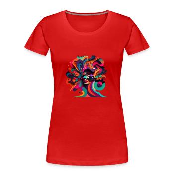 ABSTRAKT - Frauen Premium Bio T-Shirt - Rot - Vorne - Mia (176cm)