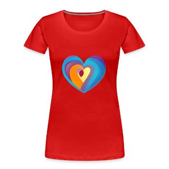 Engagement Mother's Day Valentine's Day Love Wedding - Women's Premium Organic T-Shirt - red - Front - Mia (176cm)