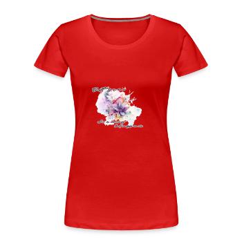 Let your dreams blossom - Frauen Premium Bio T-Shirt - Rot - Vorne - Mia (176cm)