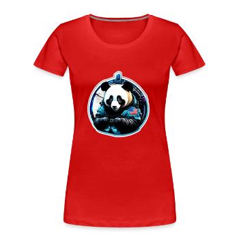 Panda Astronaut futuristisch - Frauen Premium Bio T-Shirt - Rot - Vorne - Mia (176cm)