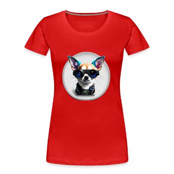 Chihuahua futuristisch - Frauen Premium Bio T-Shirt - Rot - Vorne - Mia (176cm)