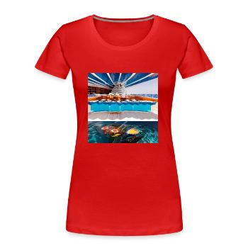 Vacances à la mer - T-shirt bio Premium Femme - rouge - Devant - Mia (176cm)