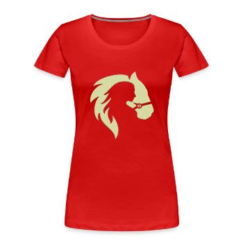 Illusion d’optique art psychédéliques formes rétro - T-shirt bio Premium Femme - rouge - Devant - Mia (176cm)