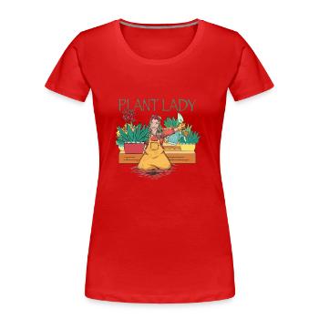 Plant Lady - Women's Premium Organic T-Shirt - red - Front - Mia (176cm)