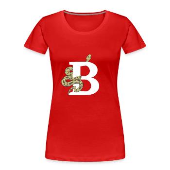 Lettre b serpent - T-shirt bio Premium Femme - rouge - Devant - Mia (176cm)