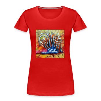 Alter Baum an sonnigen Sommertagen - Frauen Premium Bio T-Shirt - Rot - Vorne - Mia (176cm)
