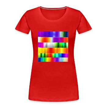 Mischung aus verrückten horizontalen Farben Farben - Frauen Premium Bio T-Shirt - Rot - Vorne - Mia (176cm)