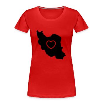 Amour de l’Iran - T-shirt bio Premium Femme - rouge - Devant - Mia (176cm)