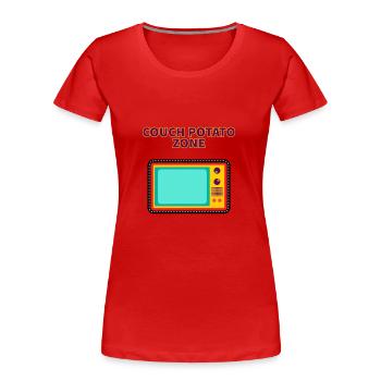 Couch potato - Frauen Premium Bio T-Shirt - Rot - Vorne - Mia (176cm)