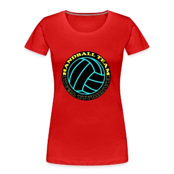 Équipe de handball 3 - T-shirt bio Premium Femme - rouge - Devant - Mia (176cm)