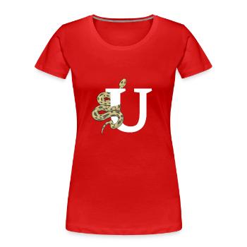Lettre u serpent - T-shirt bio Premium Femme - rouge - Devant - Mia (176cm)