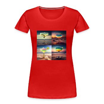 Cocktails 2 Geschenk - Frauen Premium Bio T-Shirt - Rot - Vorne - Mia (176cm)