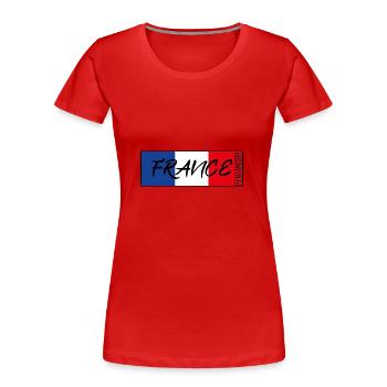 FRANKREICH FRANCE FLAGGE BAND ABZEICHEN - Frauen Premium Bio T-Shirt - Rot - Vorne - Mia (176cm)