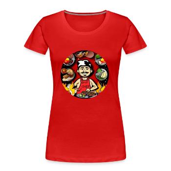 Chef Griller4 - Frauen Premium Bio T-Shirt - Rot - Vorne - Mia (176cm)