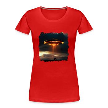 UFO sightings on the rise - Women's Premium Organic T-Shirt - red - Front - Mia (176cm)