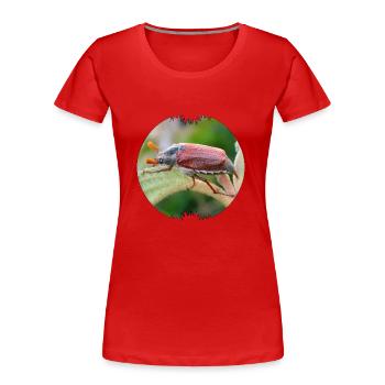 Der Maikäfer ist ein auffälliger Geselle - Frauen Premium Bio T-Shirt - Rot - Vorne - Mia (176cm)
