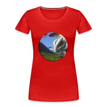 Das Aufstellen einer Wildkamera hat sich gelohnt - Frauen Premium Bio T-Shirt - Rot - Vorne - Mia (176cm)