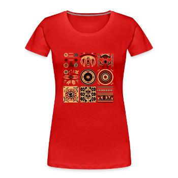 Afrikanische Folklore - Frauen Premium Bio T-Shirt - Rot - Vorne - Mia (176cm)