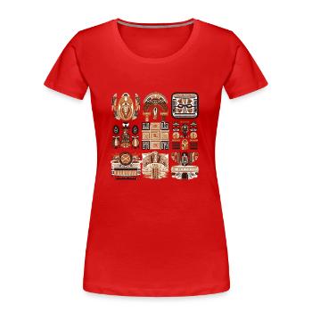 Afrikanische Folklore - Frauen Premium Bio T-Shirt - Rot - Vorne - Mia (176cm)