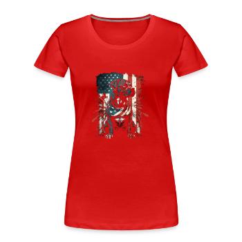 Stars and Stripes American Dog - T-shirt bio Premium Femme - rouge - Devant - Mia (176cm)