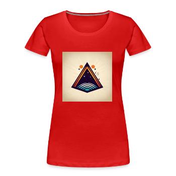 Space Triangle - Women's Premium Organic T-Shirt - red - Front - Mia (176cm)