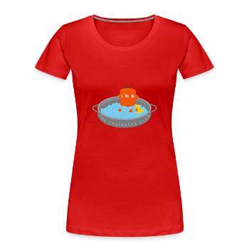 KEULE - Frauen Premium Bio T-Shirt - Rot - Vorne - Mia (176cm)
