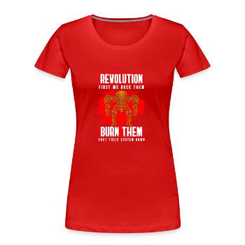 Robot Retro Battle Robot - T-shirt bio Premium Femme - rouge - Devant - Mia (176cm)