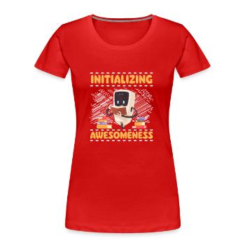 Mécanique de machine Robot de combat - T-shirt bio Premium Femme - rouge - Devant - Mia (176cm)