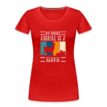 Lama Flauschig Tier Züchter - Frauen Premium Bio T-Shirt - Rot - Vorne - Mia (176cm)