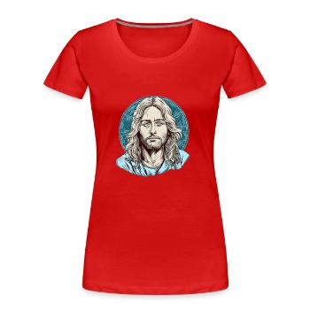 Jésus-Christ #06 - T-shirt bio Premium Femme - rouge - Devant - Mia (176cm)