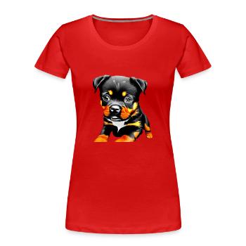 Rottweiler Owner Rottweiler Puppy Dog Owner - Women's Premium Organic T-Shirt - red - Front - Mia (176cm)