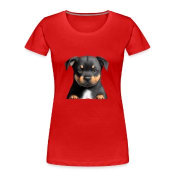 Rottweiler Dog Owner Puppy Rottweiler Owner - Women's Premium Organic T-Shirt - red - Front - Mia (176cm)