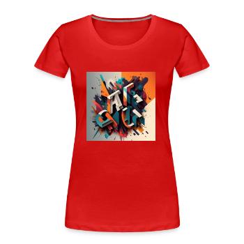 Graffiti - Frauen Premium Bio T-Shirt - Rot - Vorne - Mia (176cm)